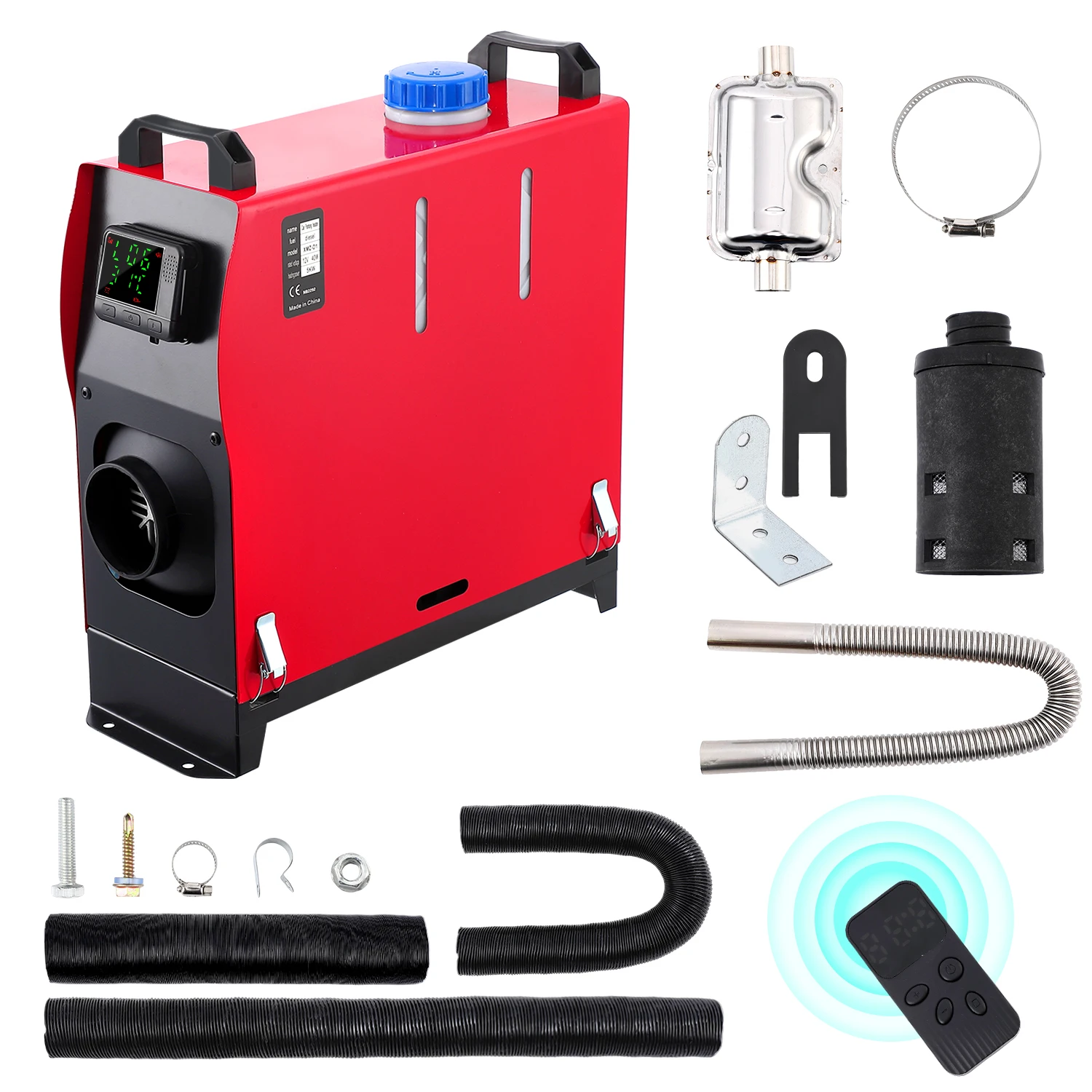 5KW Diesel Heater, Diesel Air Heater All in One 12V, Portable Diesel Heater with LCD Monitor & Remote Control, 5L, for Vehicles