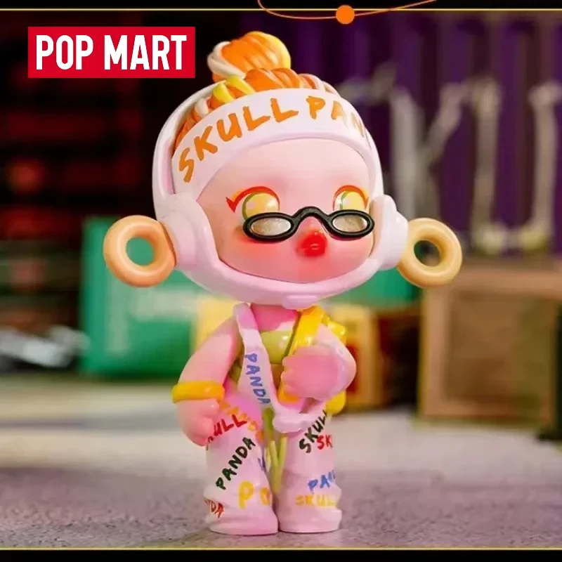 

Original Pop Mart Skullpanda Sp2 Panda Craze Cool Blind Box Retro Style Pink Statement Collectible Art Toy For Adult Collectors