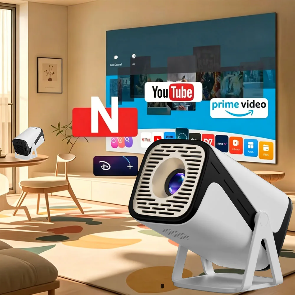 Smart Mini Projector Built-in Wi-Fi Bluetooth Supports 4K 1080P Ultra HD Playback For Outdoor Home Parties Portable Projector