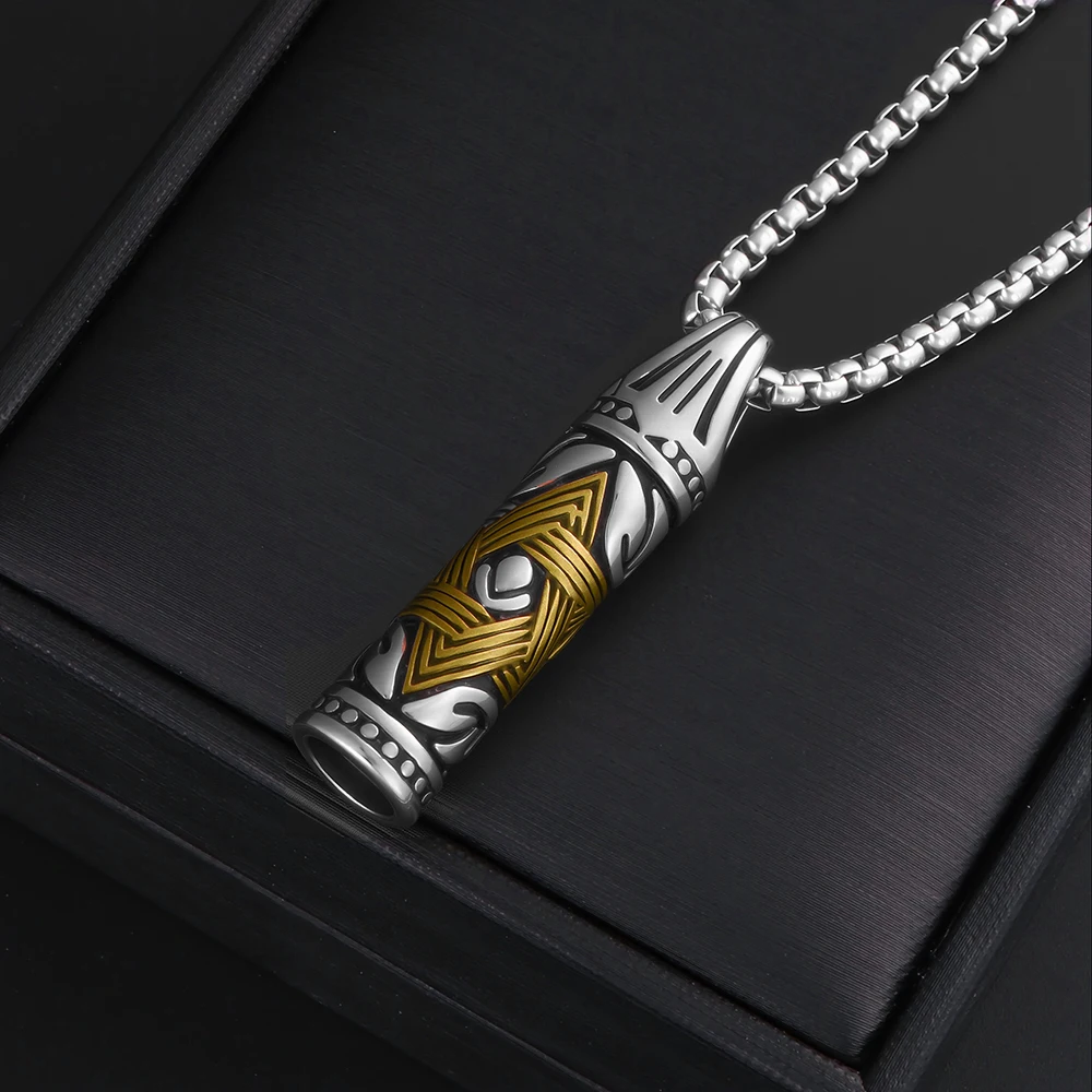 Collar Hombre Stainless steel Israel Jewish Male Yurman Star of David Necklace Man\'s Bullet David Star Necklace for Men S-01