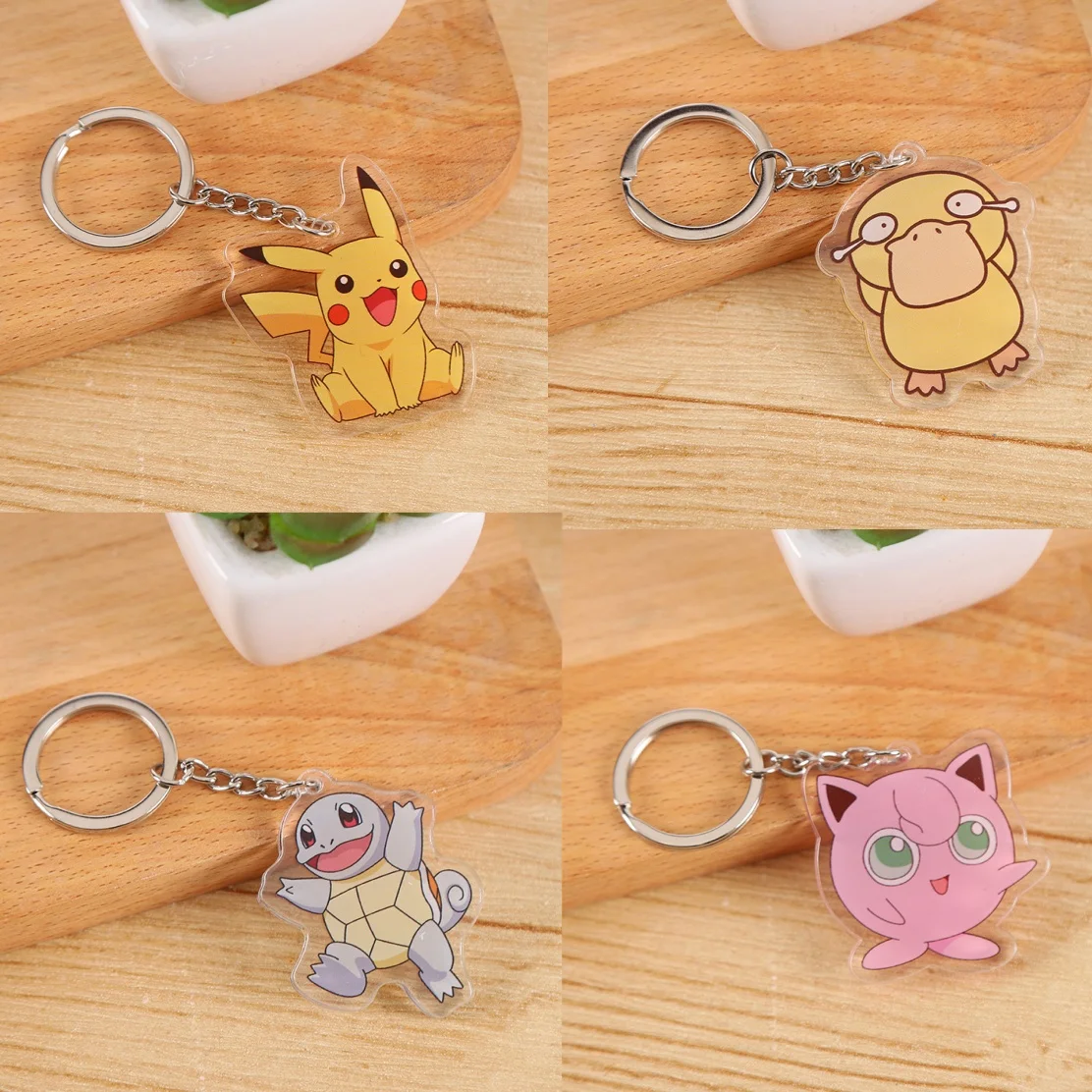 

pokemon anime keychain cute pokemon cartoon pikachu acrylic bag small pendant stand card Christmas gift Europe and America