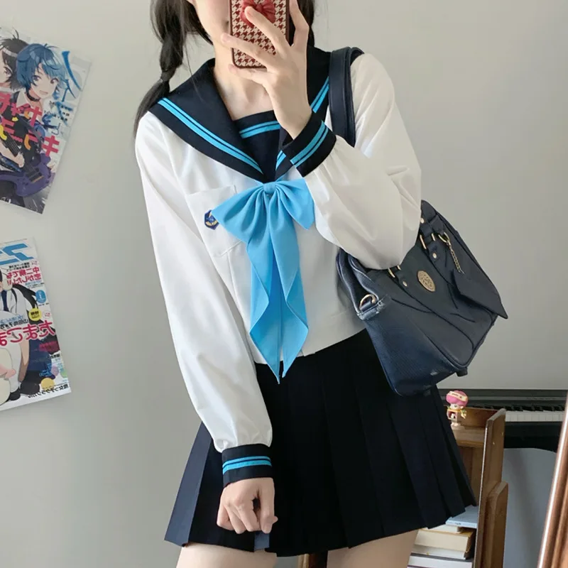 Uniforme da marinaio privato a maniche lunghe Kitazawa alla moda e confortevole, uniforme JK, uniformi scolastiche in stile college giapponese