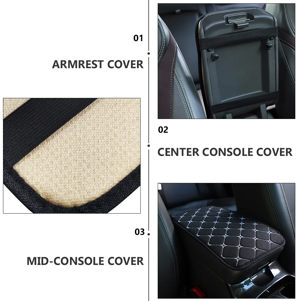 

Car Armrest Console Cover Polyester Embroidered Console Protector Cushion Pad for Auto Interior Decoration