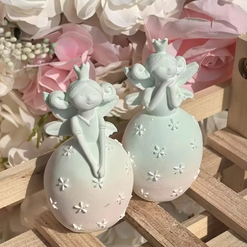 

DIY Resin Silicone Mold for Jewelry Garden Angel Gypsum Candle Ornament Home Desktop Atmosphere Decoration Festival Gift Resin