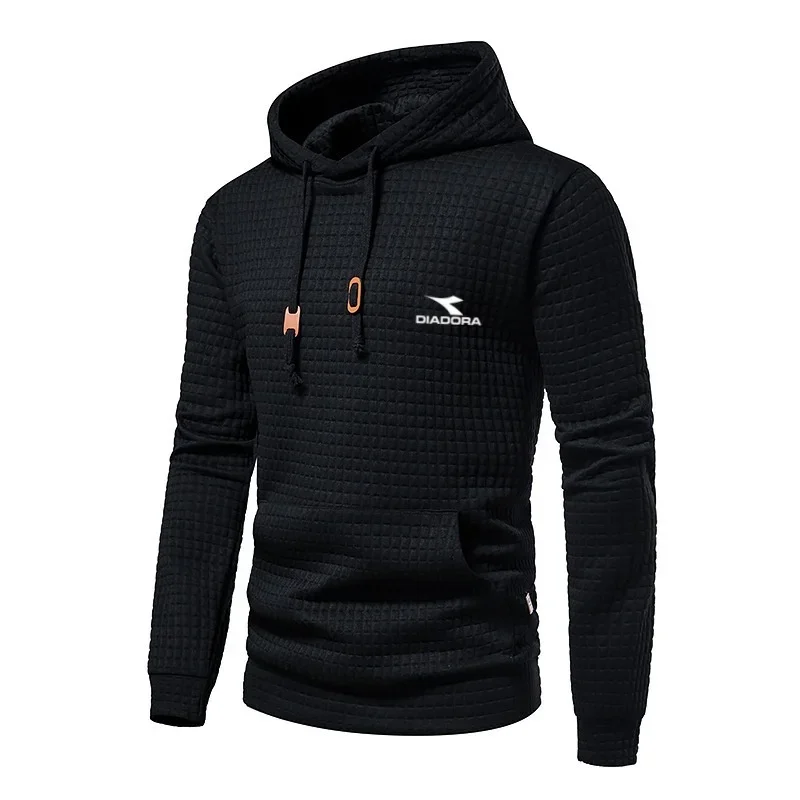 

Autumn and Winter Men's Checked Hoodies and Hoodies, Long-sleeved Pocket Hoodies, and Casual and Fashionable Men's Tops