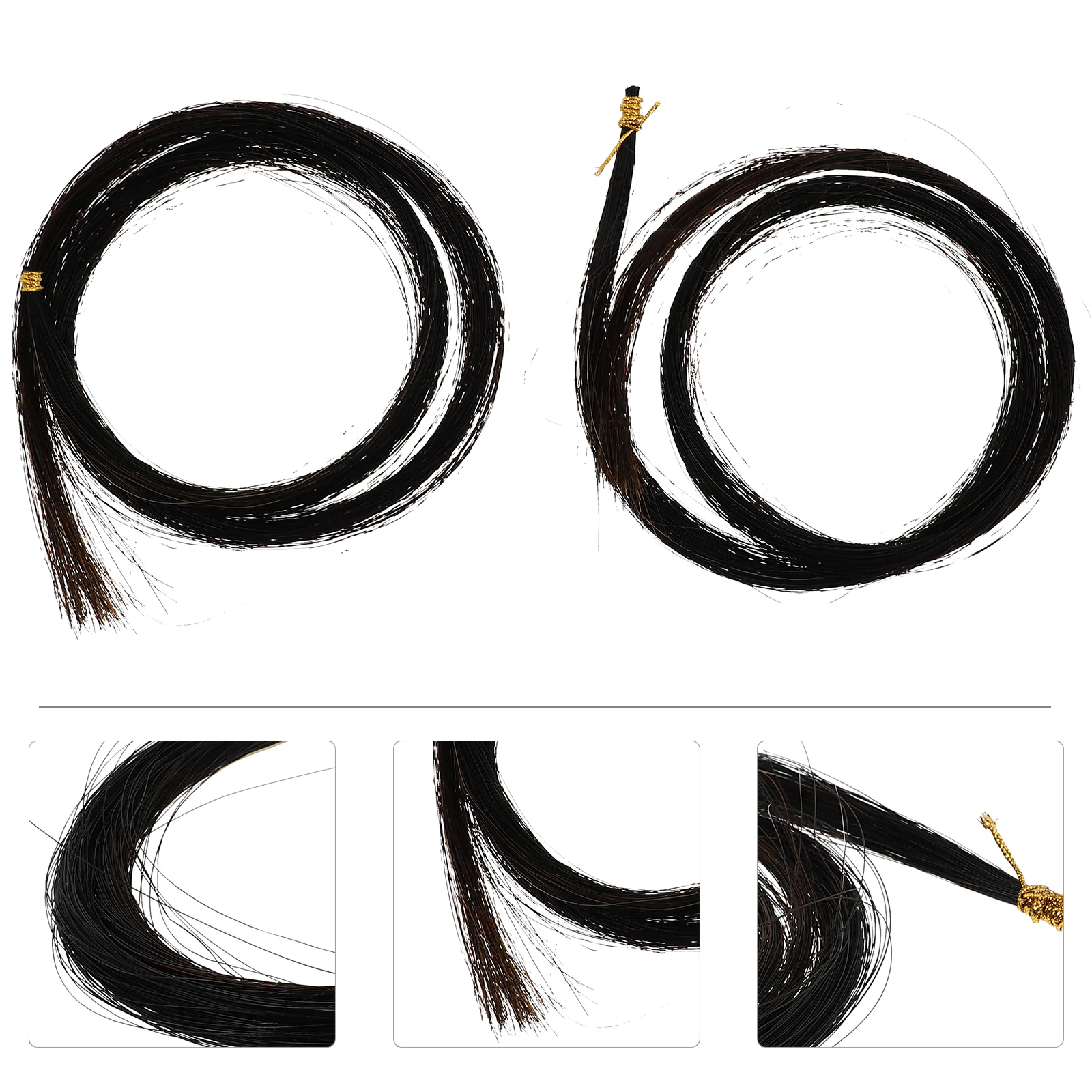 2 Bundles Viola Bow Hair Trustworthy Durable Professional Horse for Repair Horsehair Supply Creative