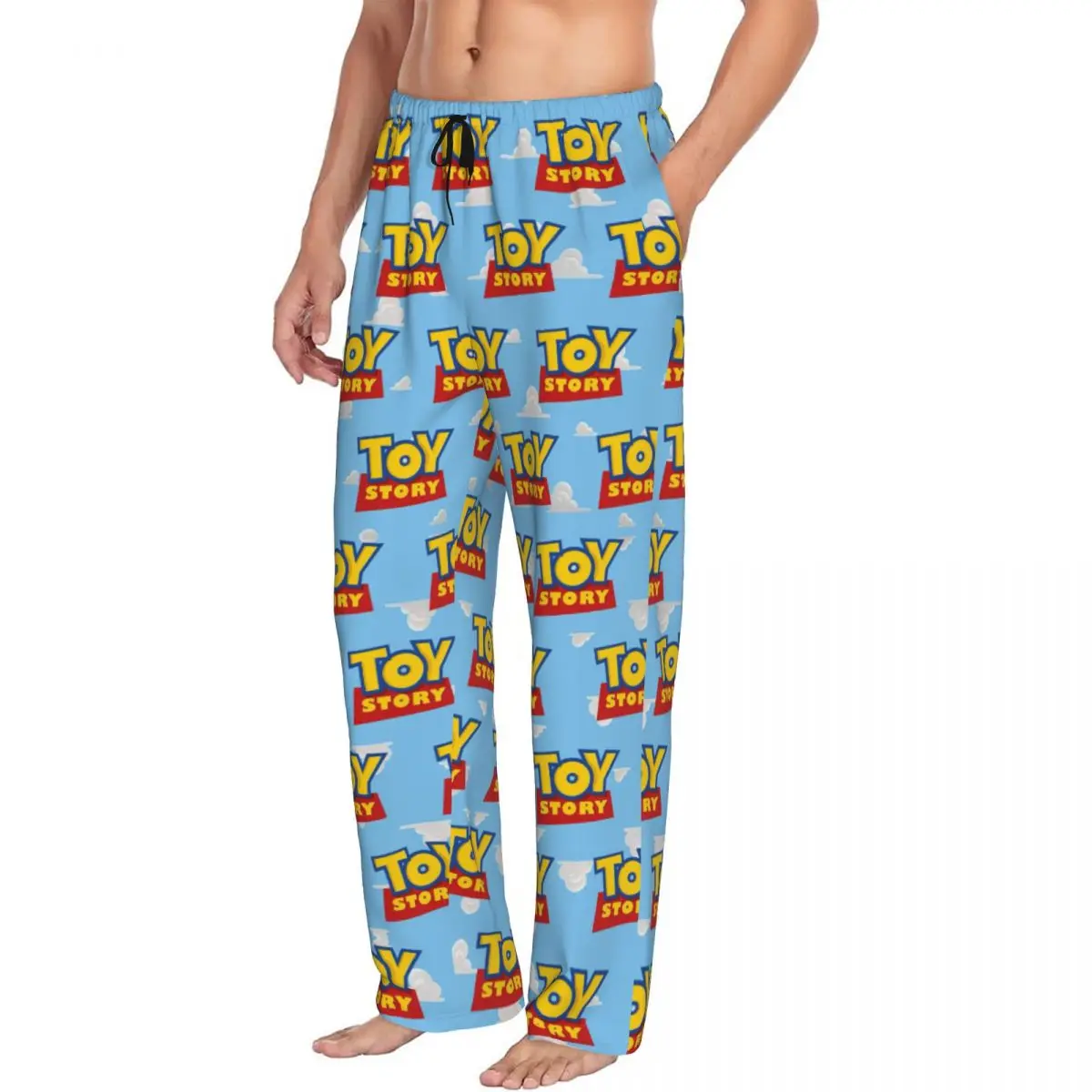 Pantalones de pijama con logotipo de Toy Story para hombre con estampado personalizado, animación, nueva ropa de dormir, pantalones de salón para dormir con bolsillos