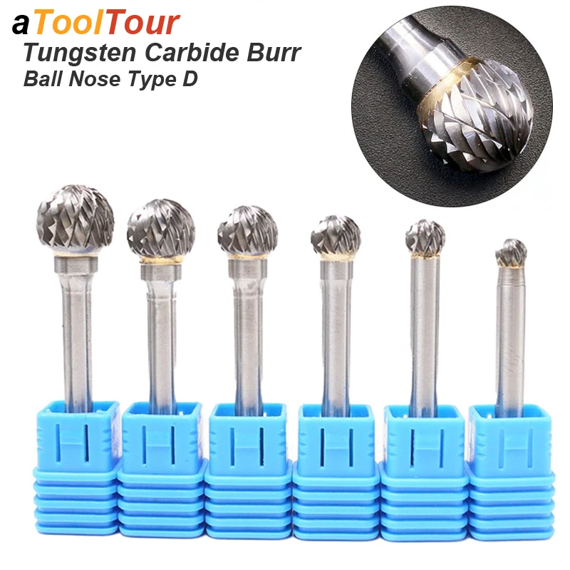 Ball Head Die Grinder Bits Carving Abrasive Tools Tungsten Rotary File Carbide Burr Milling Cutter Drill For Metal Wood Plastic