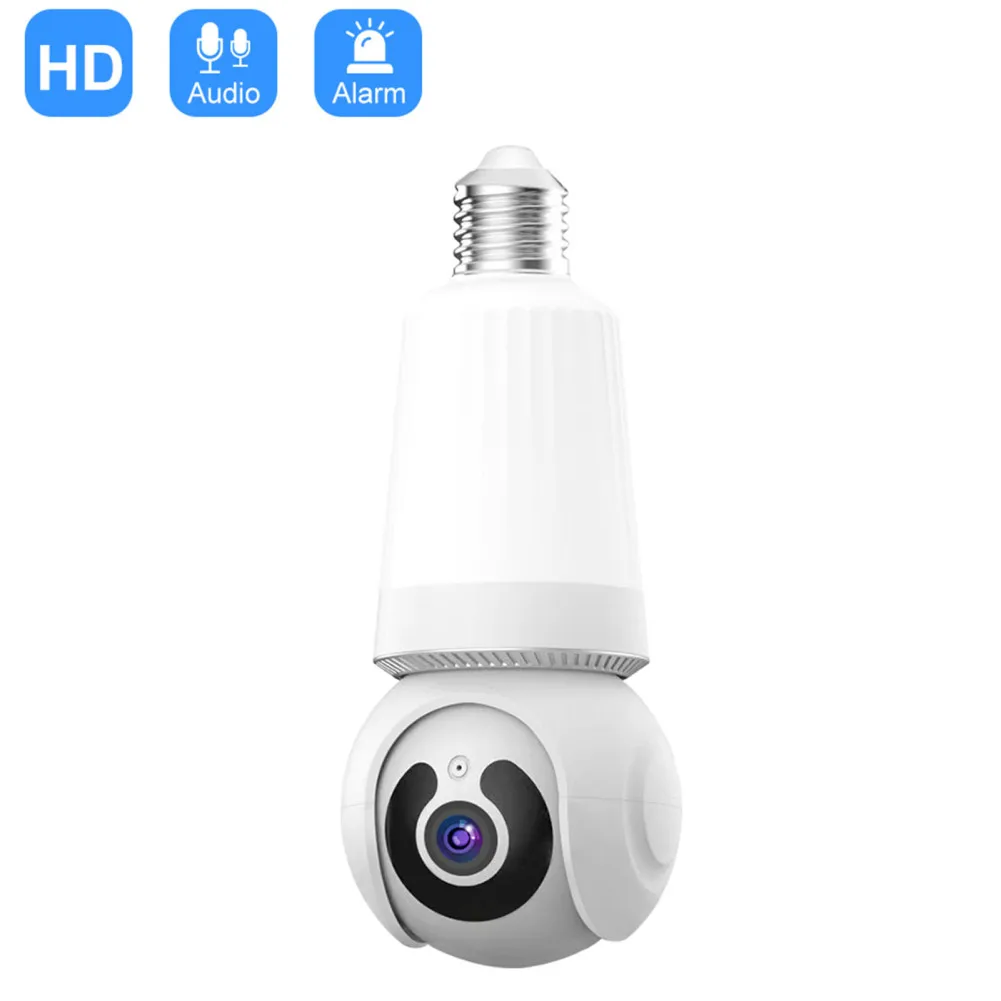 

V380 Pro Light Bulb Security Camera Light Socket WIFI Camera Motion Detection Siren Alert Night Vision Compatible For E27 Socket