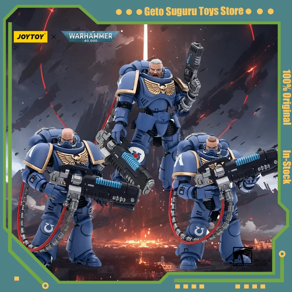 [In-Stock] JOYTOY Warhammer 40K Ultramarines Hellblasters Action Figure Sergeant Ulaxes Brother Joint Movable Figurine Toys Gift