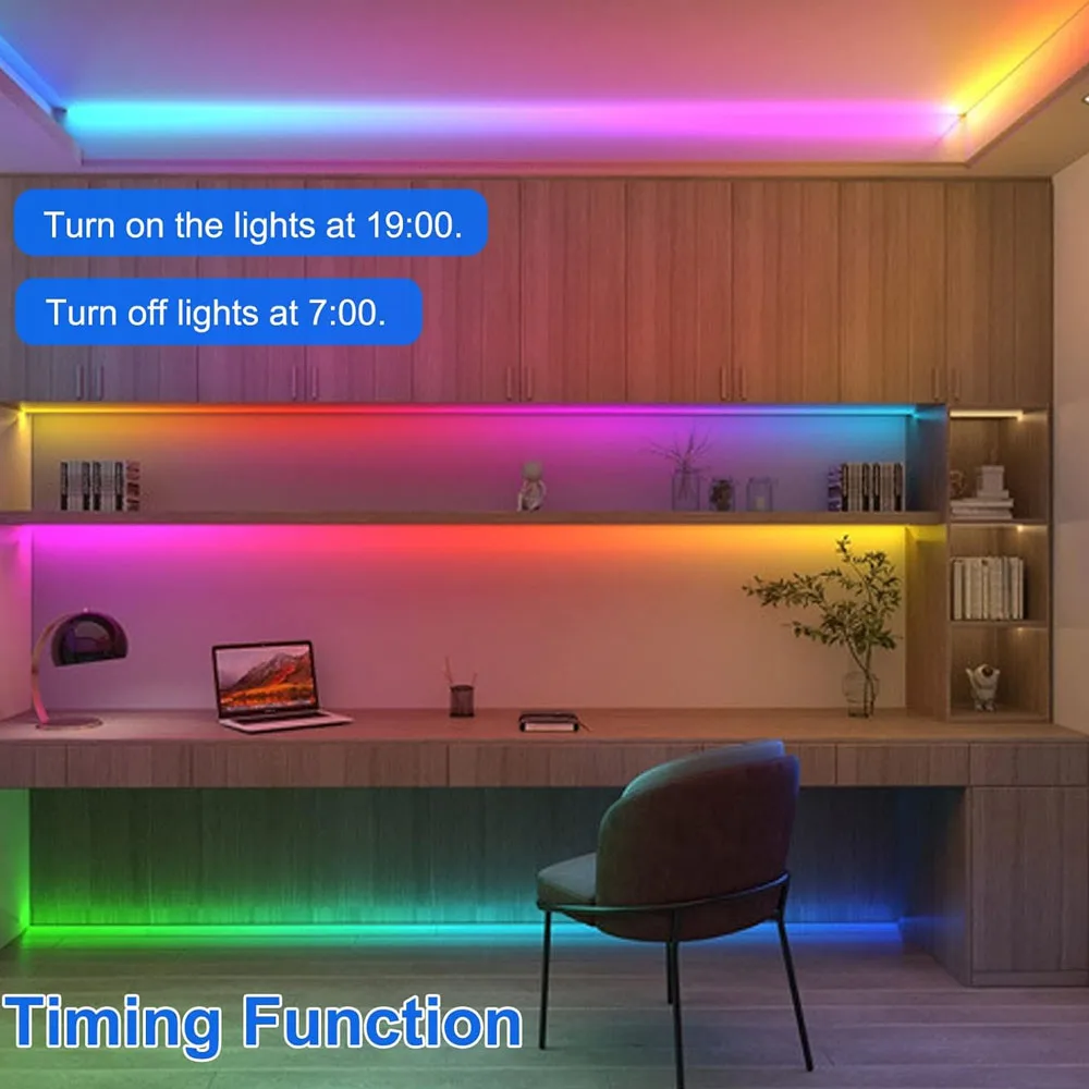 Tuya WiFi COB RGBIC LED Strip 12V 5m Music Sync Dream Color WS2811 Addressable Party Light RF Remote Control f Alexa Google Home