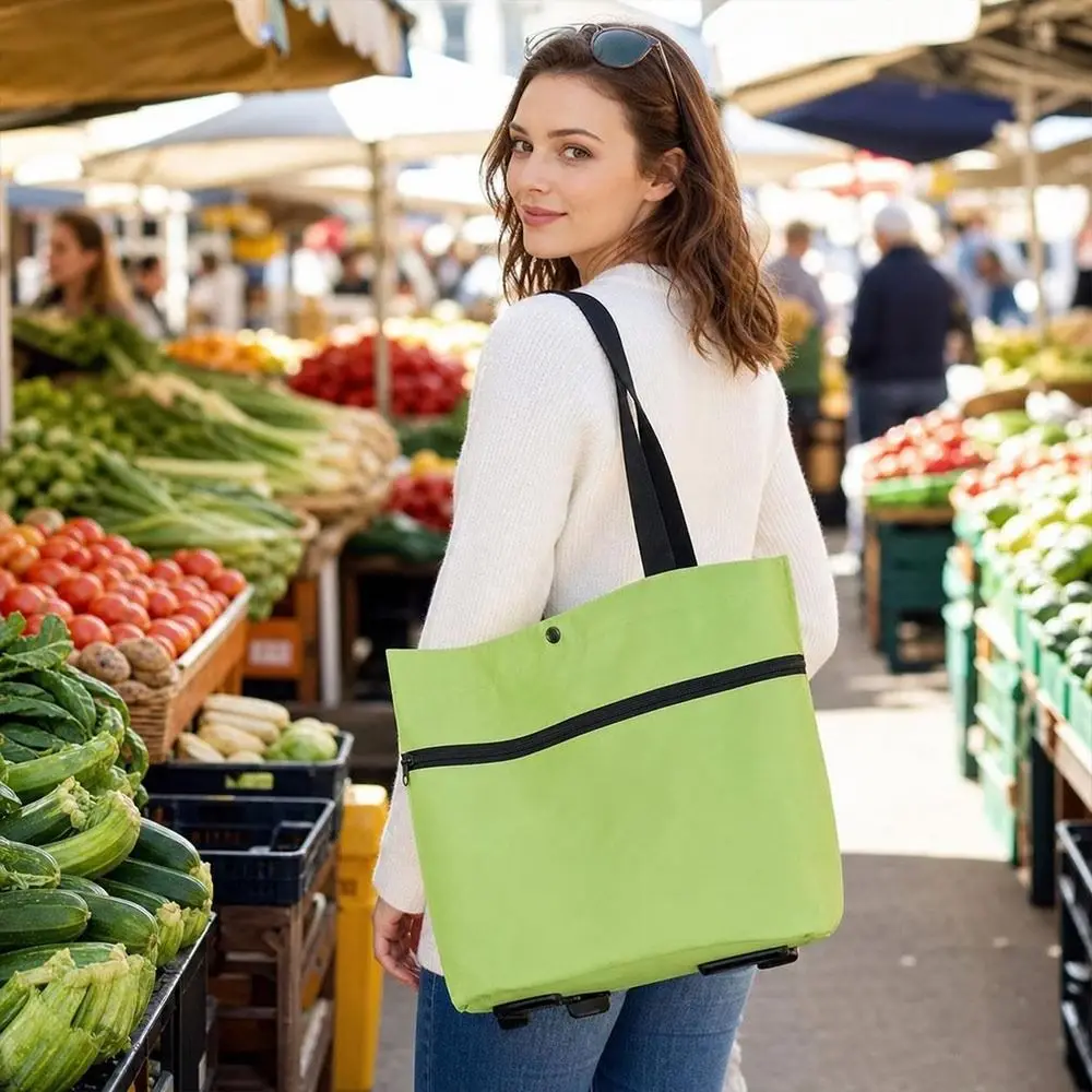 New Foldable Shopping Trolley Wheeled Handheld Carrying Shopping Bag Portable Grocery Shopping Cart Home Use