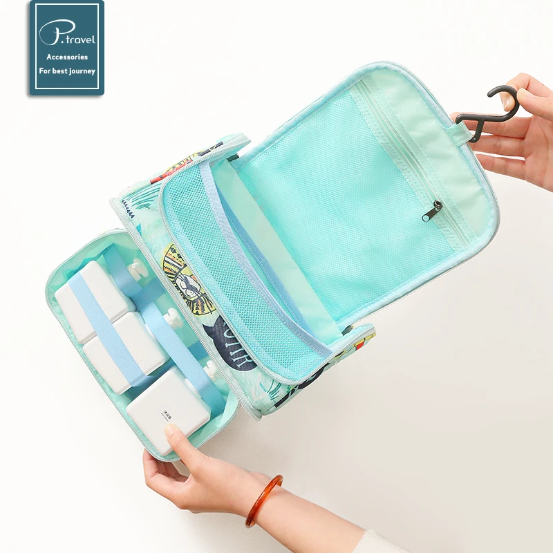 Ladies Portable Cosmetic Bag Large-capacity Travel Washing Bag Makeup Storage Bag Dry And Wet Separation Luxury Women Box