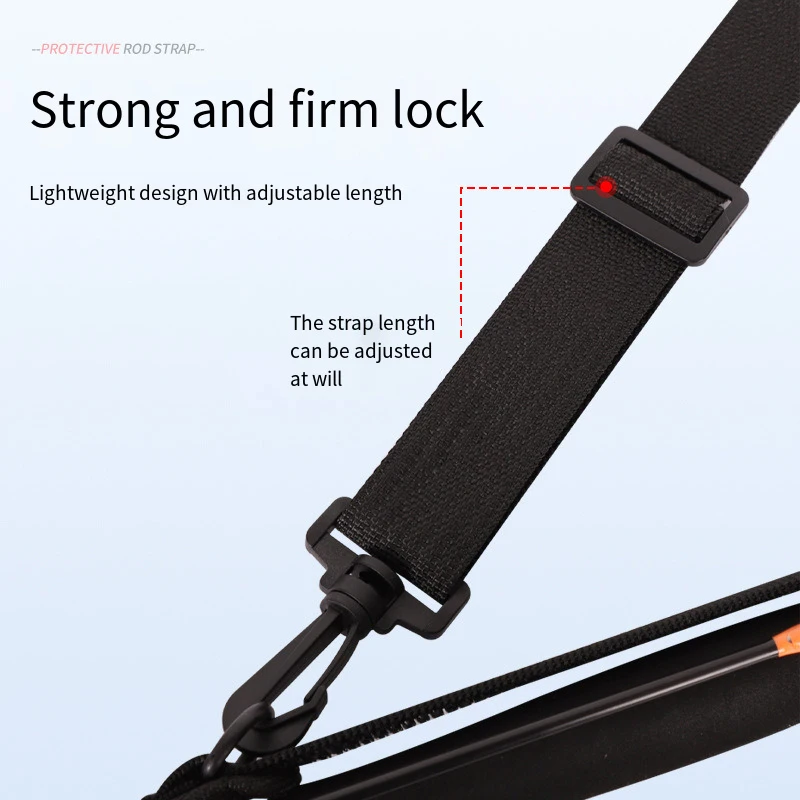 Fishing Rod Storage Bag Adjustable Fishing Rod Shoulder Belt Portable Fishing Rod Belt Protector Reel Fishing Accessories