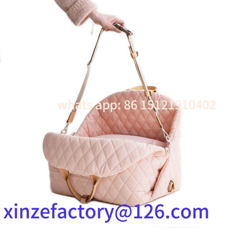 

Customizable Dog Carrier Handbag Luxury Car Seat Pet Travel Bed for Small Dogs Cat Portable Washable Puppy
