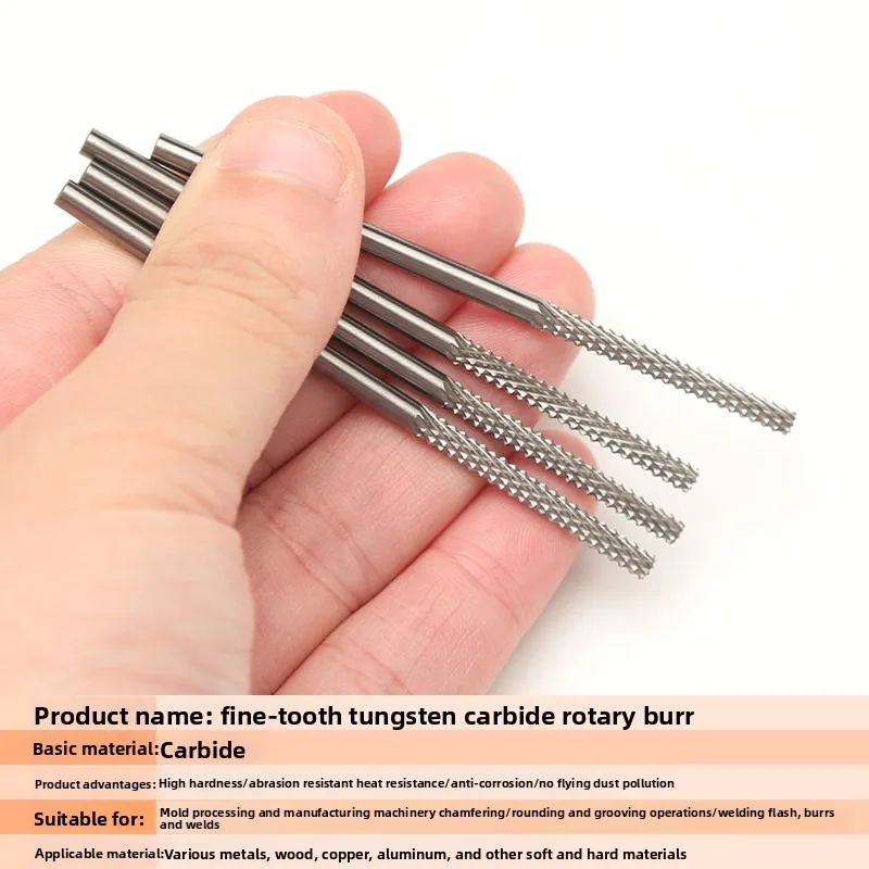 Extended Tungsten Steel Alloy Rotary File /Hard Dense Tooth Electric Grinding Head Milling Cutter Metal Electric Grind Engraving
