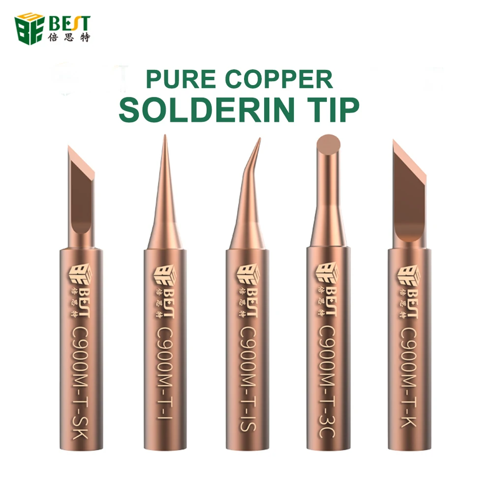 5 in 1 Soldering Iron Tips Oxygen-free Copper Lead-free Solder Tip C900M-T Welding Nozzle Special for Horns Plastic Tools Set