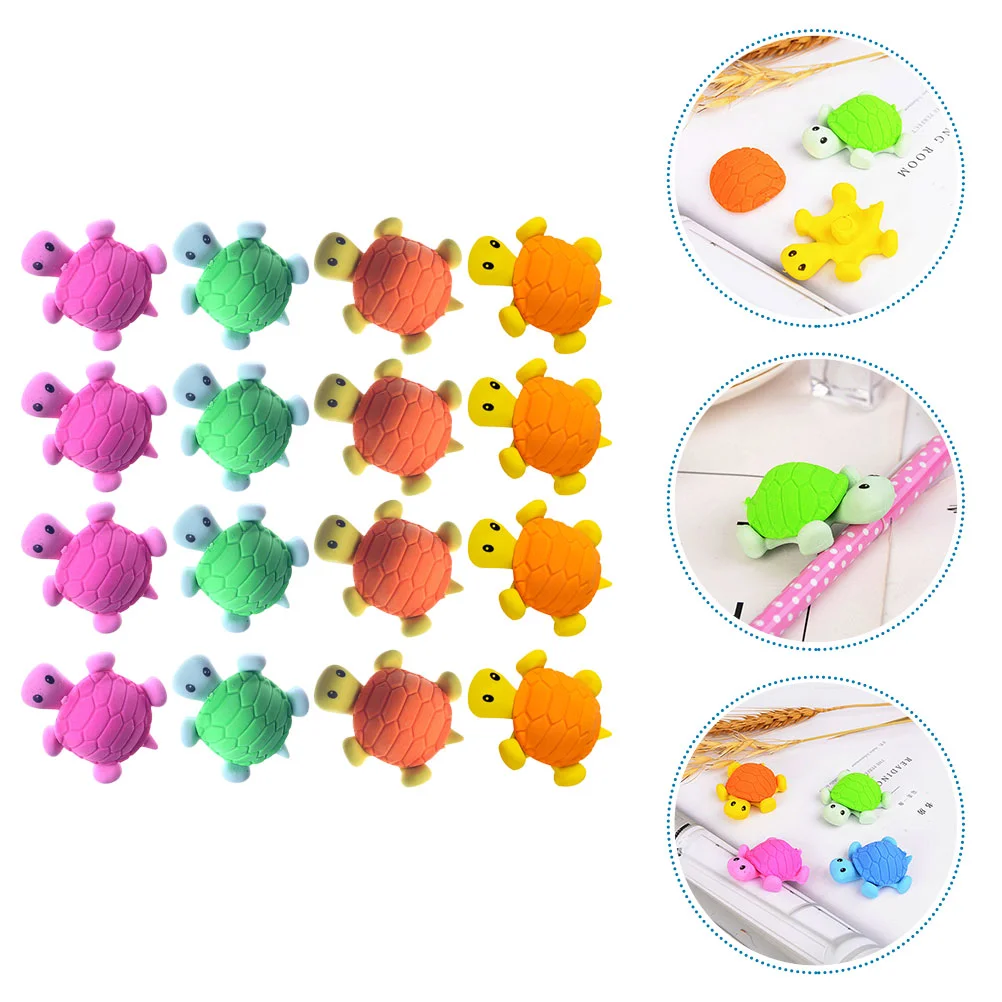 

24 Pcs Turtle Eraser Erasers for Kids Children’s Toys Students Animal Stationery Pencil Creative Mini Lovely School