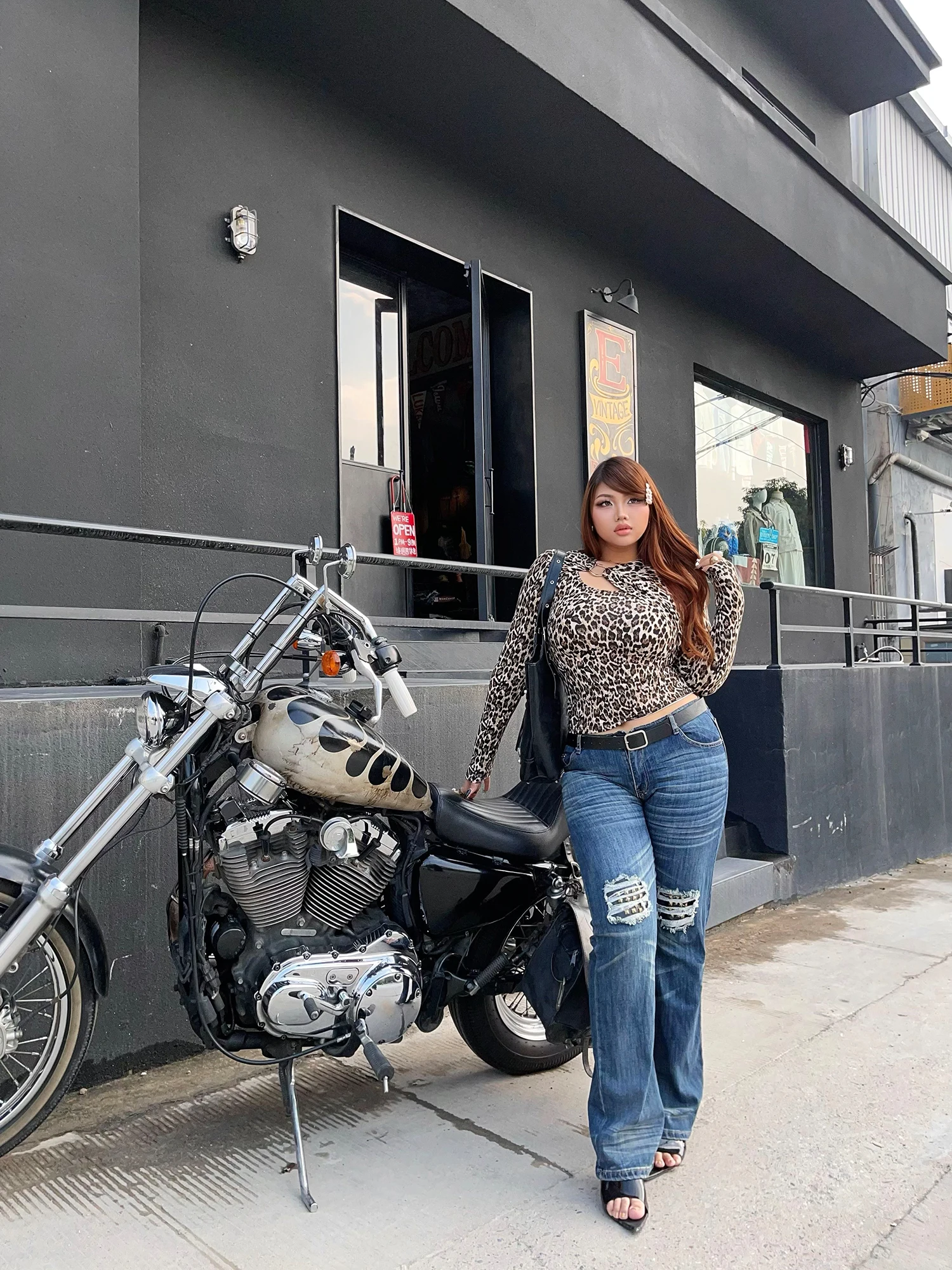 

Джинсы женские с низкой посадкой, рваные, больших размеров, повседневные, прямые, весна 2026, новинка