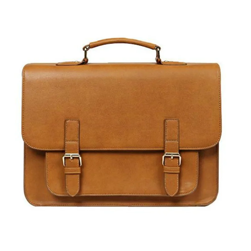 2024 New Women British Leather Handbag Business Briefcase Men 13.3\