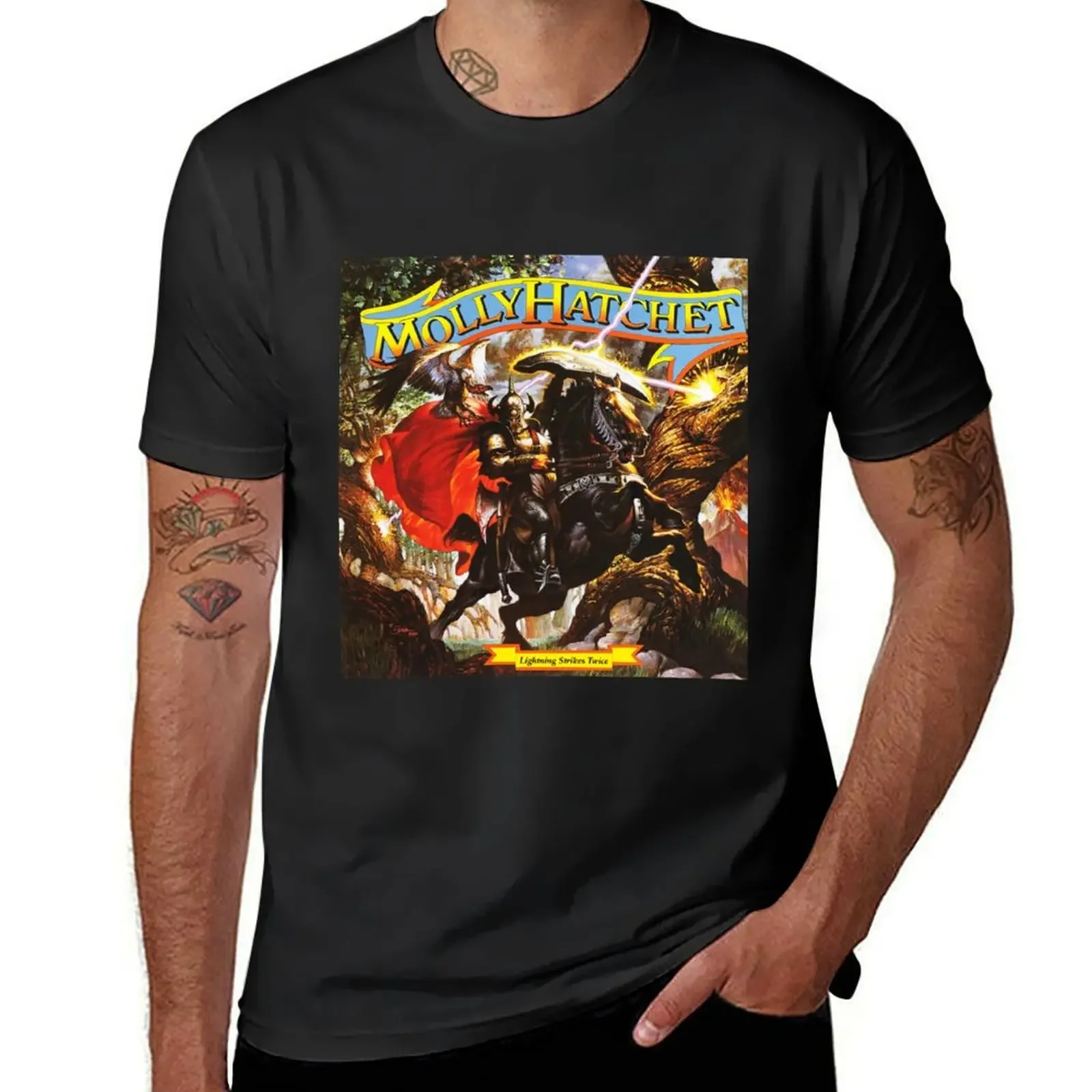 

molly hatchet lightning strikes 2021 kakakatin T-Shirt Blouse basketball graphic tees man t shirt vintage t shirts mens clothes