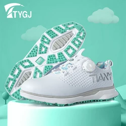TTYGJ Golf Children's Sneakers Waterproof Microfiber Leather Upper Rotating Buckle Breathable Outdoor Sports Shoes