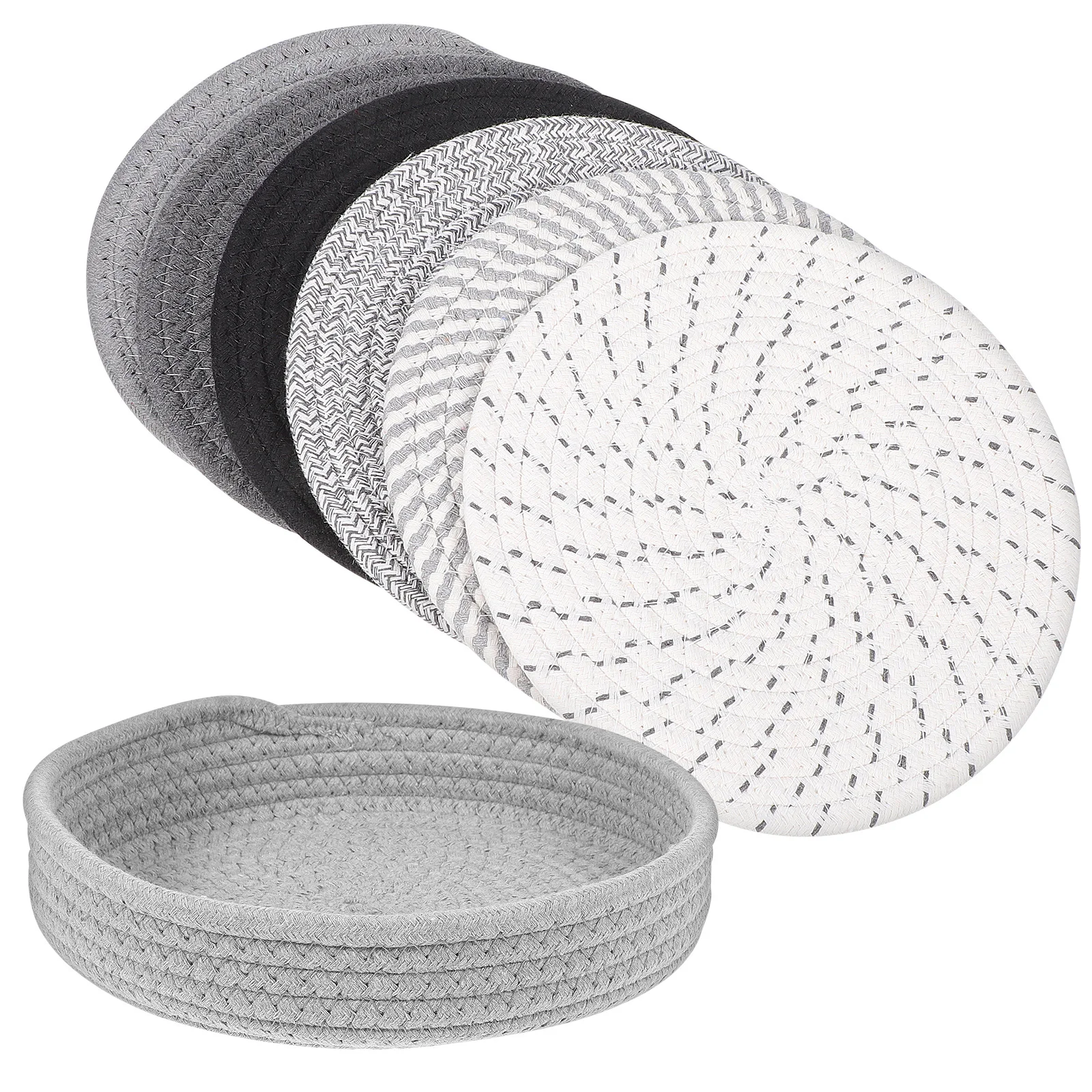 

High Temperature Pot Holders 20cm Cotton Placemats Kitchen Table Non Slip Heat Proof Round Fabric Trivets Countertop Accessories
