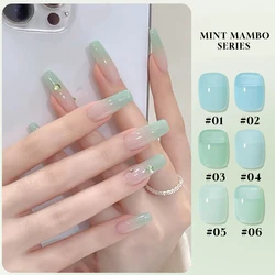 MIANEL 1-10pcs 12ML Summer Hot Selling Mint Mambo Gel Nail Polish 2025 New Ice Clear Milky Blue-green Series Gel Polish
