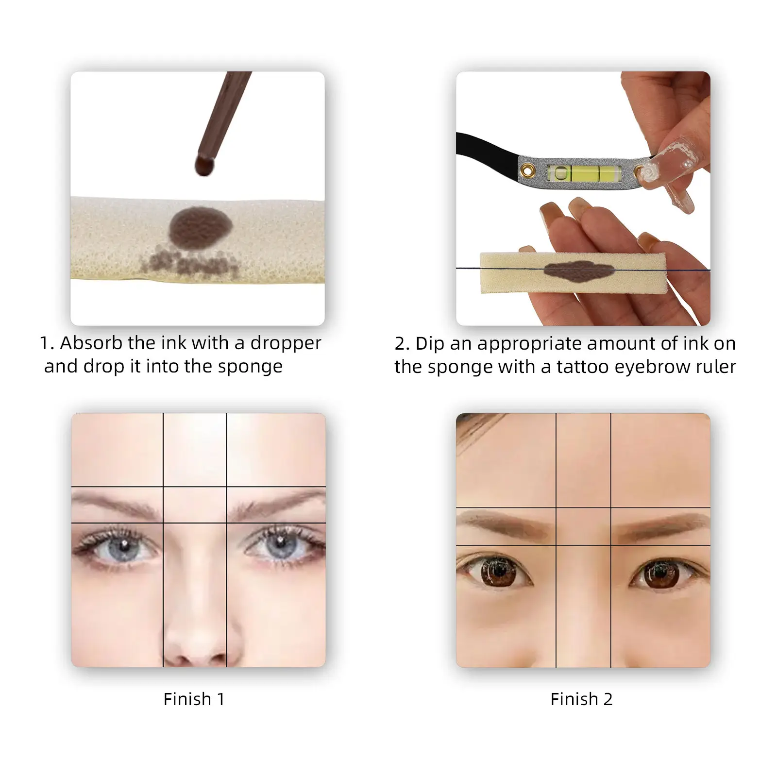 Eyebrow Ruler Tattoo Stencil Cosmetic Professional Level Measure Positioning Tool Reusable Shaping Drawing Line Kit