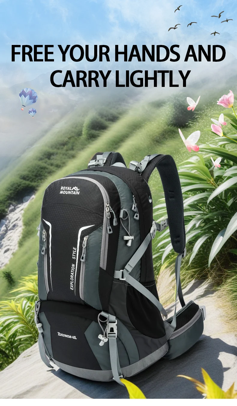 45l Outdoor-Kletter rucksack Federung große Kapazität Camping Reisen multifunktion ale wasserdichte leichte Schulter rucksack – Detail 1