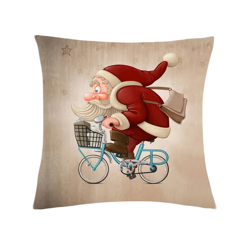 Christmas Pillow Case Cover Merry Christmas Santa Claus Decorative Pillowcases Creative Cartoon Santa Claus Pillow Case Cover