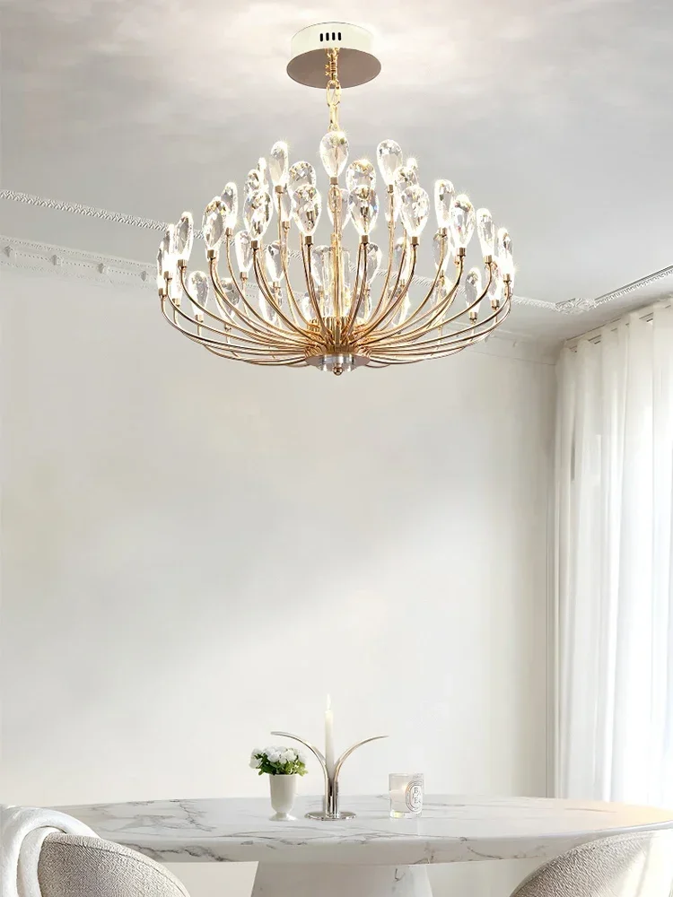 Modern Home Decoration Crystal Chandelier Retro Art Creative Living Room Creative Bedroom Dining Room Led Senior Chandelier