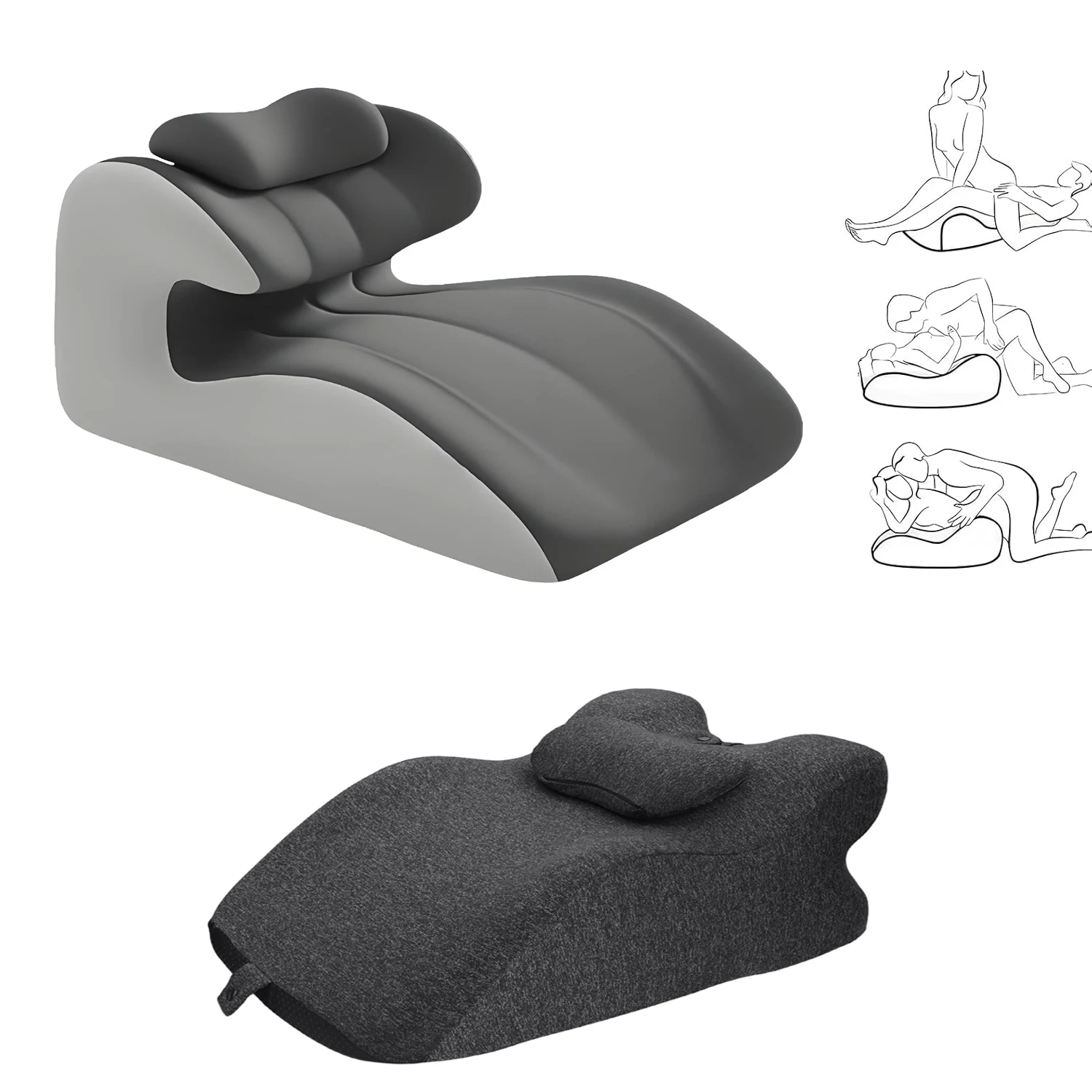 Ergonomic Memory Foam Wedge Pillow,Acid Reflux,and Snoring - Memory Foam Bed Wedge with 27°Incline-Post-Surgery Recovery, Elevation Bed Support Pillow for Back Pain Reading,Leg Elevation Multi-Position Support Pillow-Removable Machine-Washable Cover