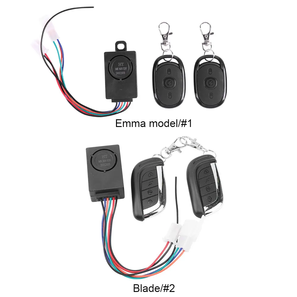 E-bike Alarm System 48V 60V 72V with Two Switches for Electric Bicycle Tricycle Brushless Controller Supplies