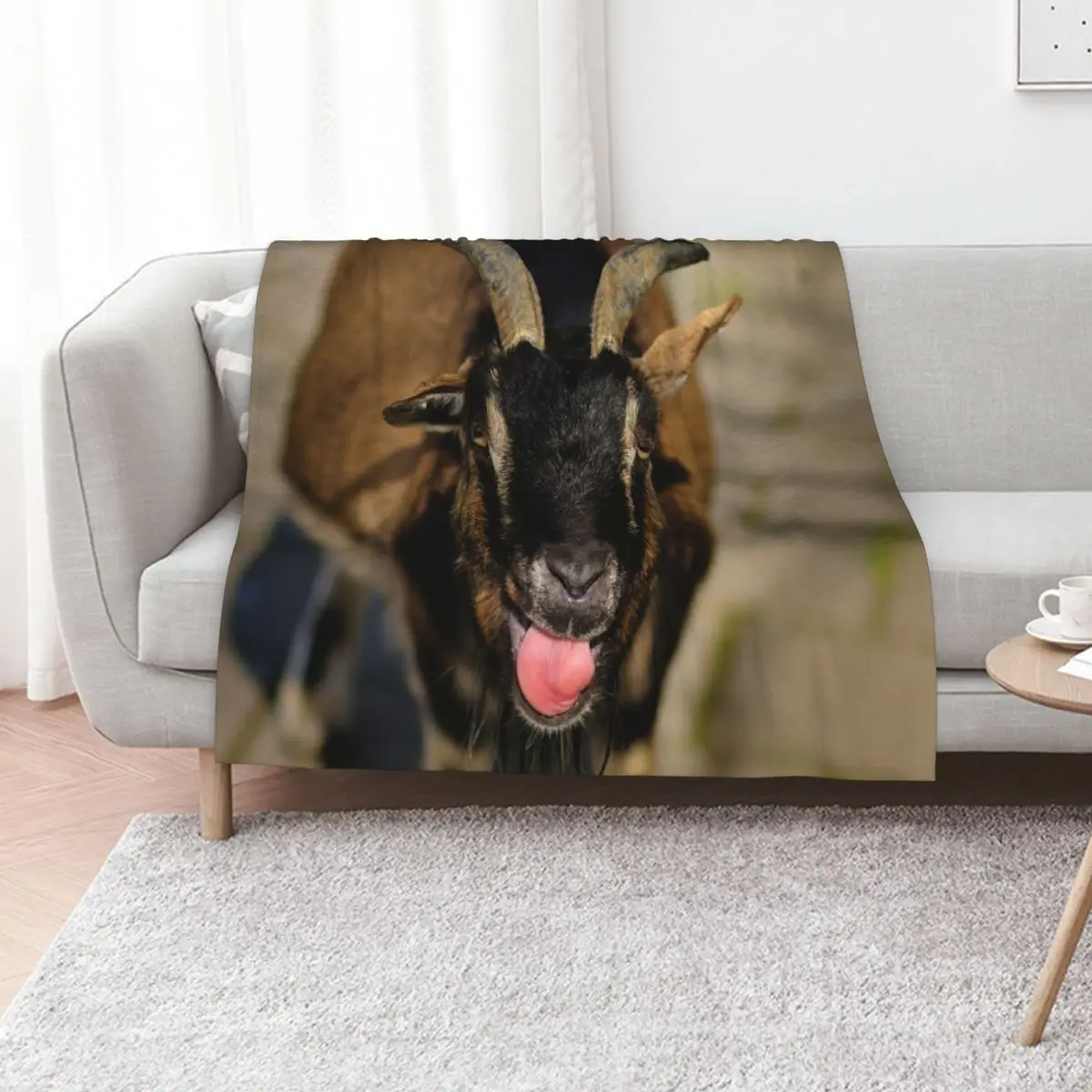 goat Throw Blanket Tourist Soft Plaid blankets and throws Shaggy Designers Sofa Blankets