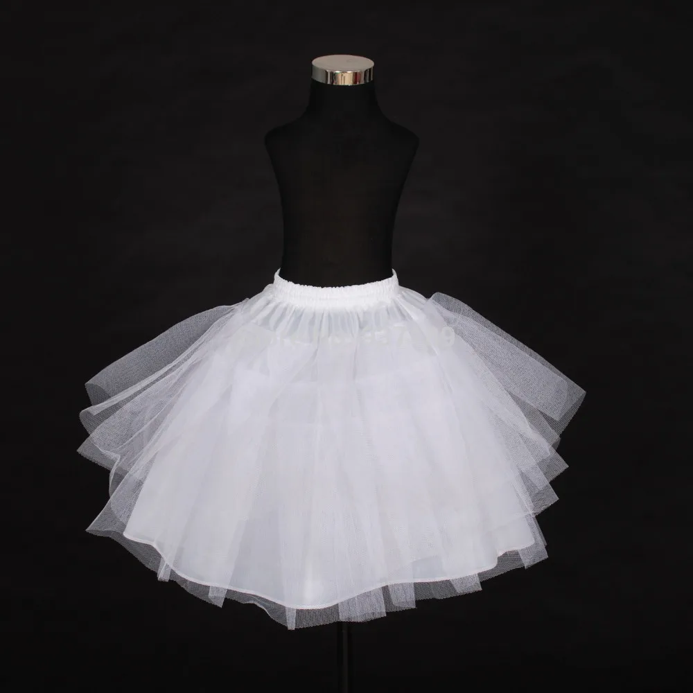 Korte Petticoat Kids Mini Tutu Taille Passen 3 Lagen Hoepel Ruche Meisjes Petticoat Crinoline Onderrok Bruiloft Accessoires