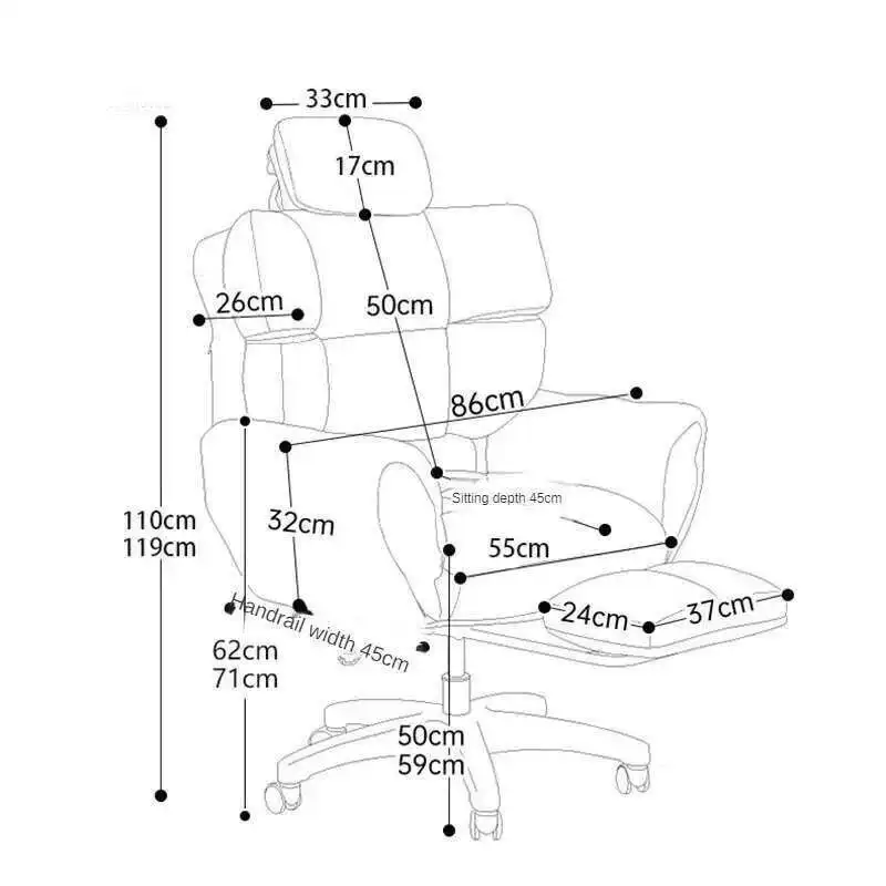 Adjustable Backrest Velvet Office Chair for Bedroom Nordic Lazy Lift and Swivel Chairs Comfortable Office Chairs for Gaming Room
