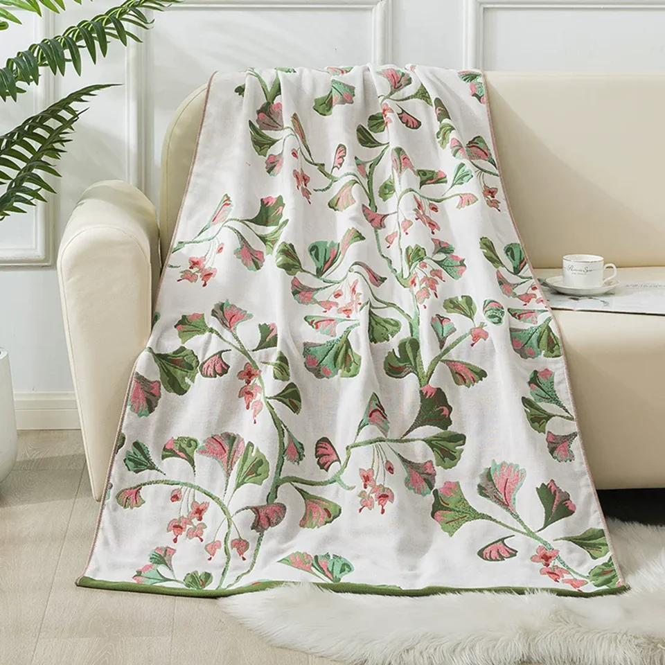 100% pure cotton gauze bath towel, household non shedding sofa blanket, 90  180 multifunctional adult cotton bath towel