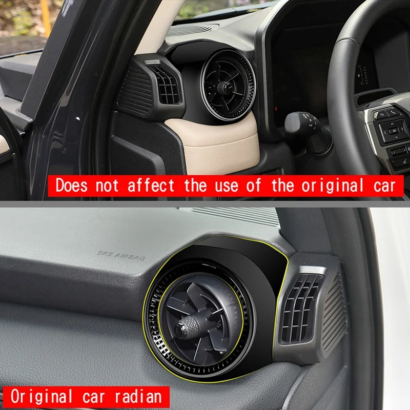 Car Dashboard Air Conditioning Outlet Trim Frame For Toyota Prado LC250 2024 Air Outlet Frame Sticker Bright Black