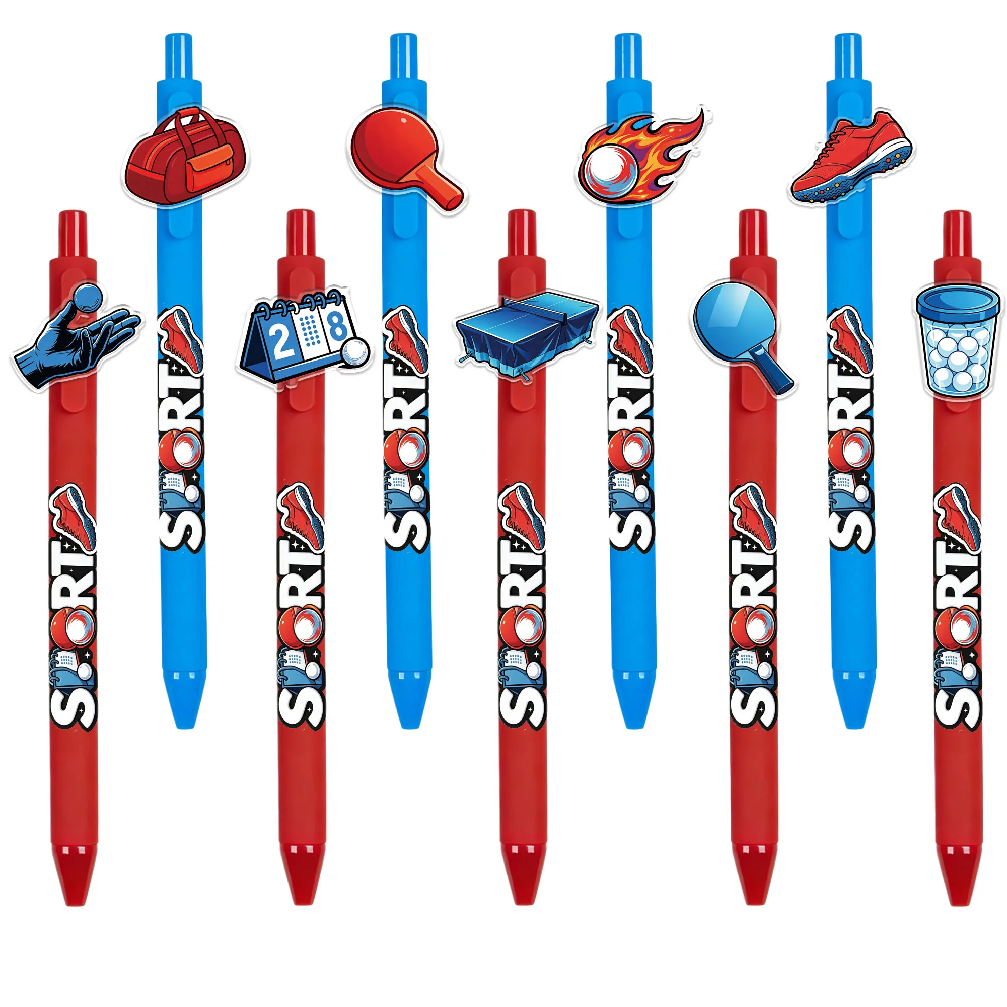 9PCS2/16 table tennis shape ballpoint pen sports enthusiasts gift signature pen random pattern