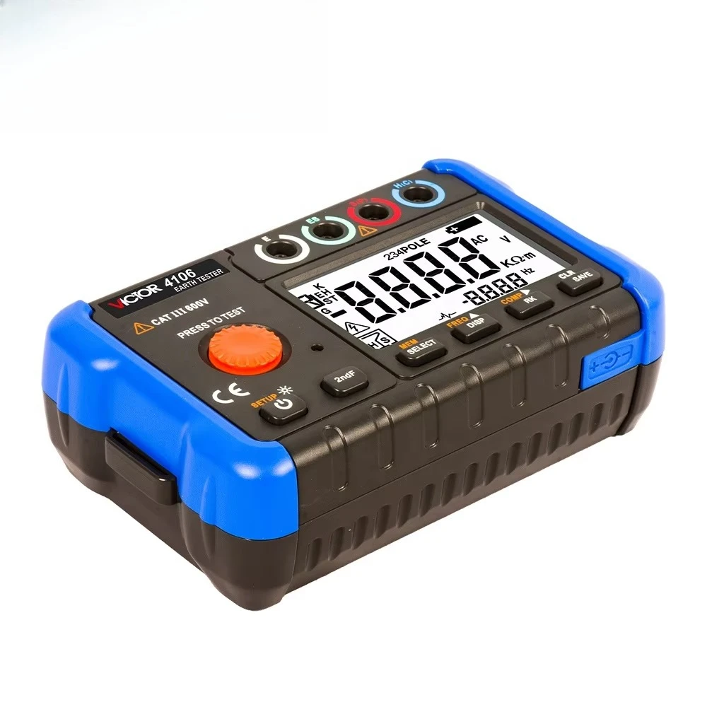 

VICTOR Ruoshui 4106 2 Pole 3 Pole 4 Pole Earth Resistivity Calculation 20k Ohm Ground Earth