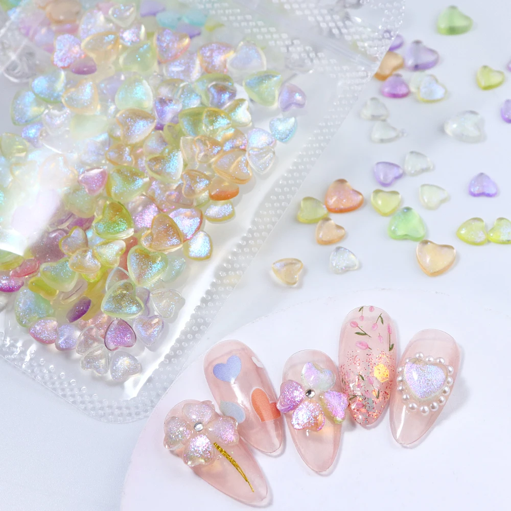 3D الكرتون الحب القلب مسمار الفن سحر مختلط الحجم القلب الراين مسمار الزينة Kawaii الكورية اليابانية مانيكير الملحقات #3