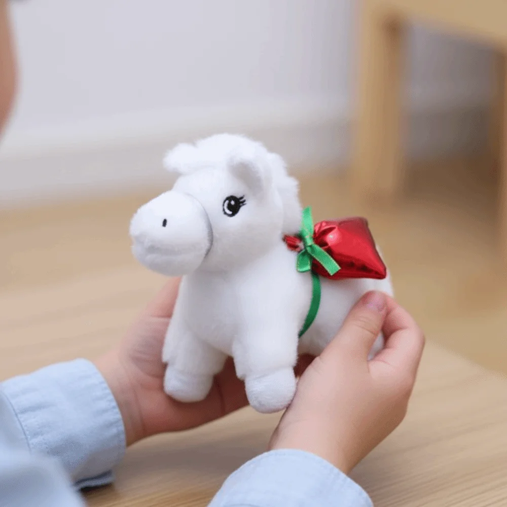 Portachiavi in peluche pony vintage in stile cinese mascotte morbido cartone animato animale farcito bambola cartone animato portachiavi in peluche cavallo cinese in cotone PP