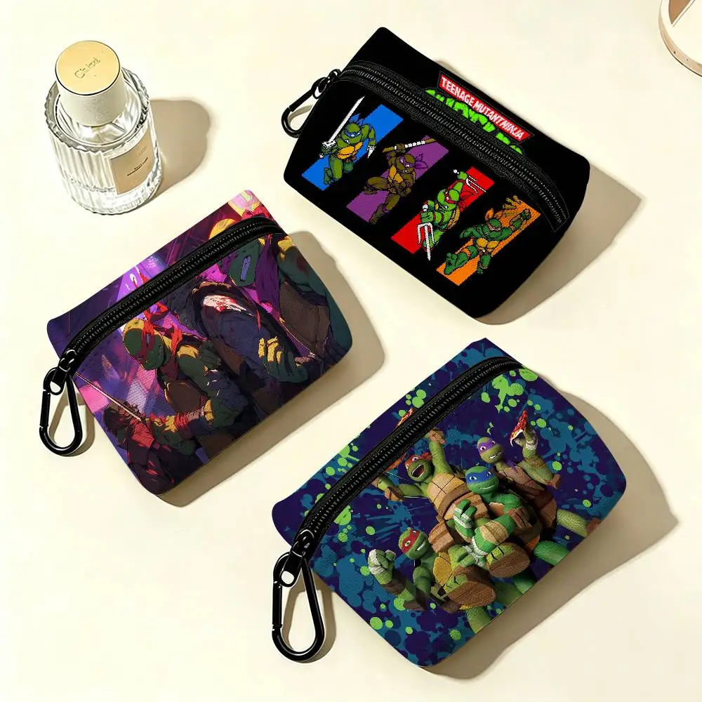 Cartoon Teenage Mutant Ninja Turtles Waterproof Oxford Cloth Zipper Wallet Portable Hanging Small Coin Purse For Travel