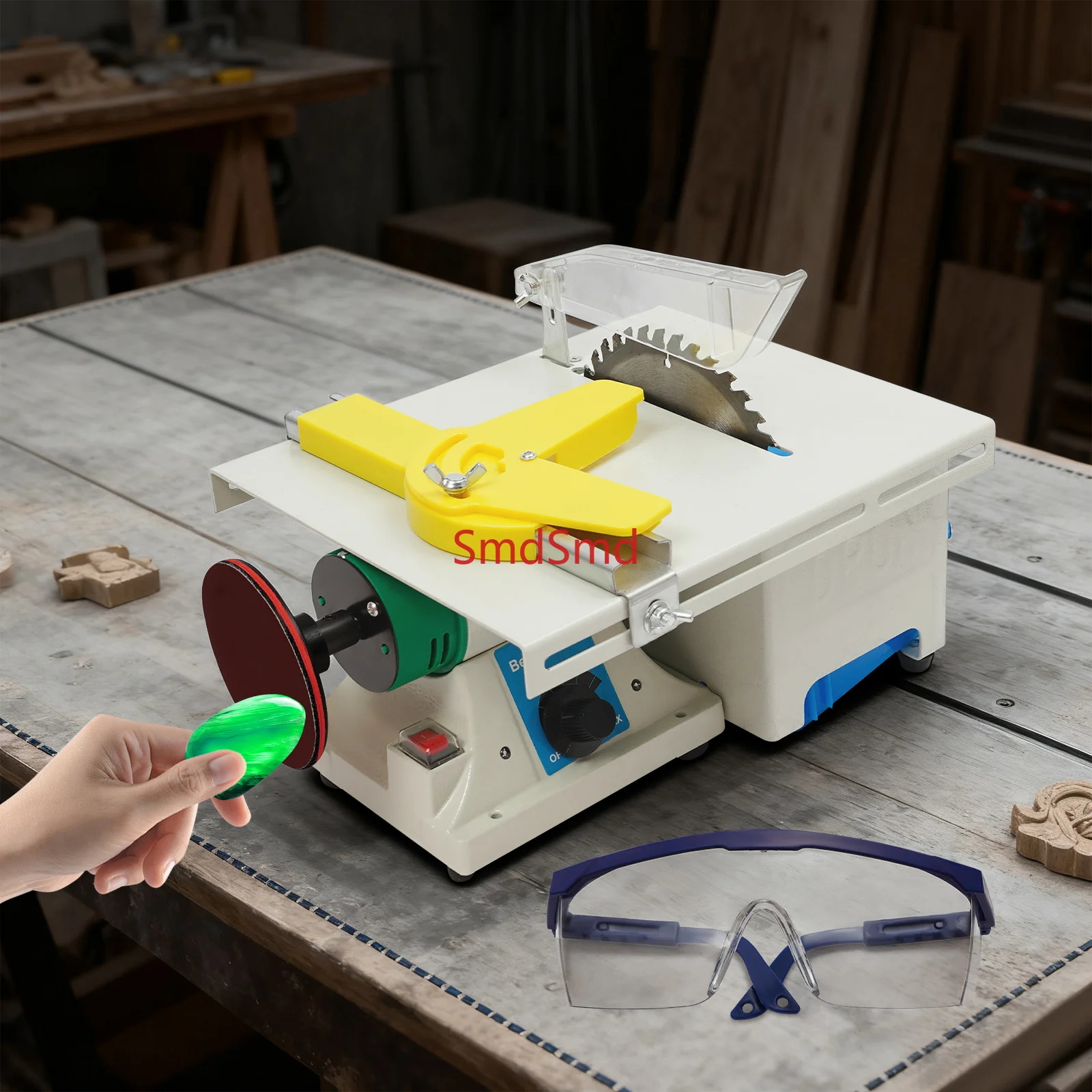 750w Mini Table Saw Jewelry Making Polisher W/Flex Shaft Multifunctional Bench Grinder Sander Buffing Machine Woodworking Tool