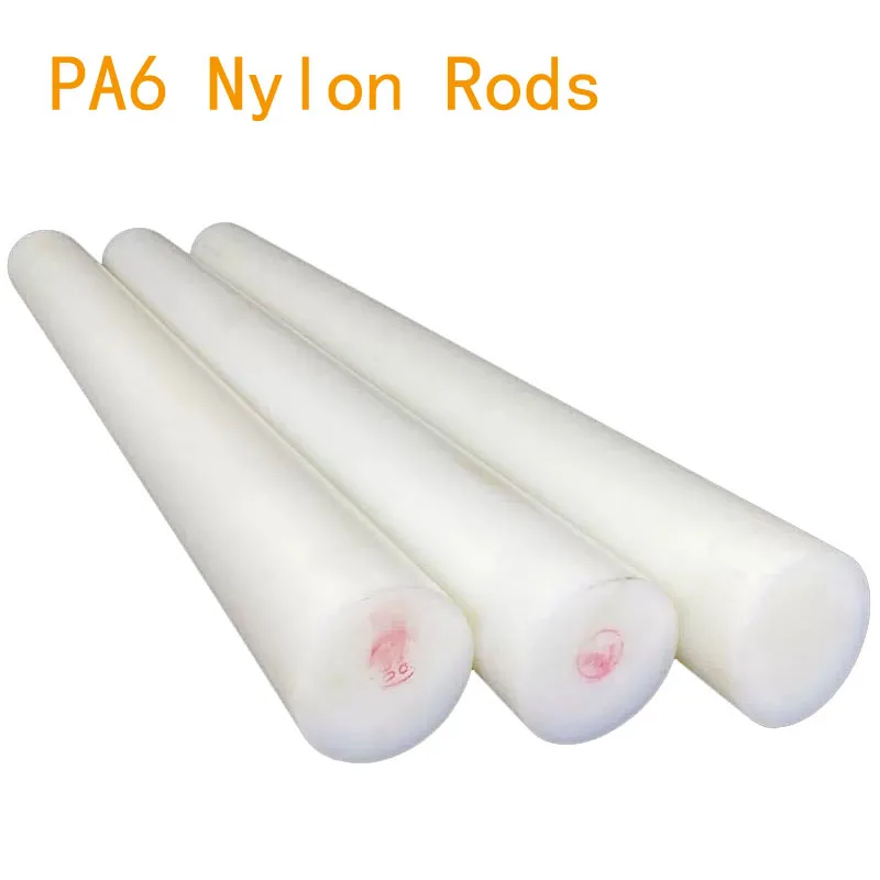 White Polyamide Plastic Round Bar PA6 Nylon Rods Wear Resistant Solid Cylinder Rod sticks Dia 4mm~50mm for Machining part model