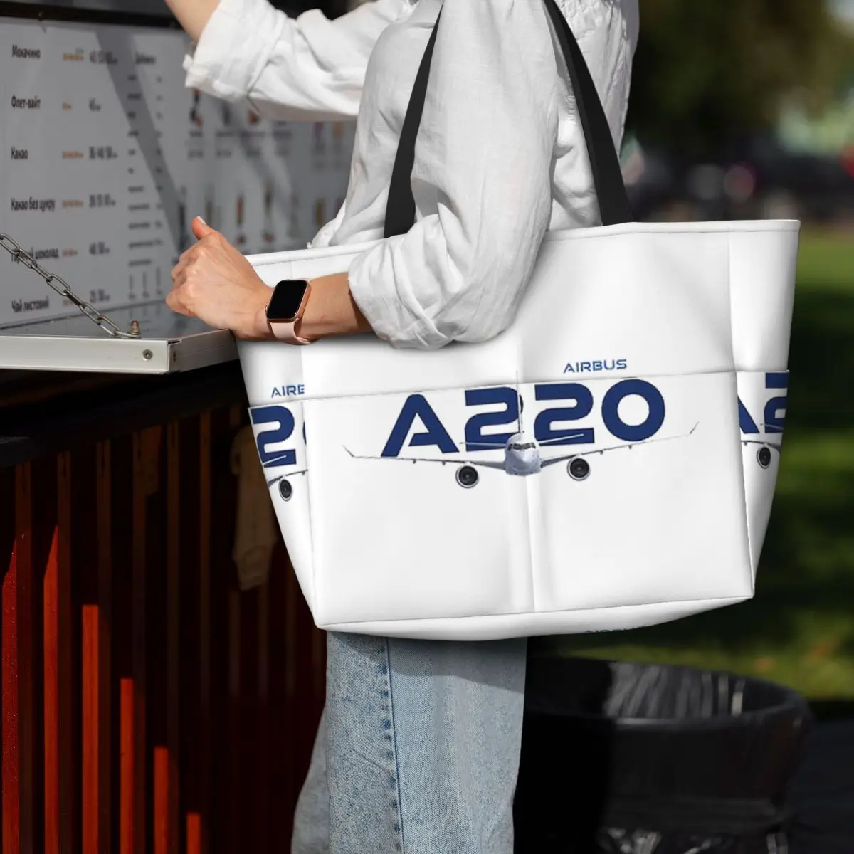 Airbus A220 Beach Tote Bag Sport Gym Yoga Duffle Large Tote Bag Women Travel Bag Fitness bag