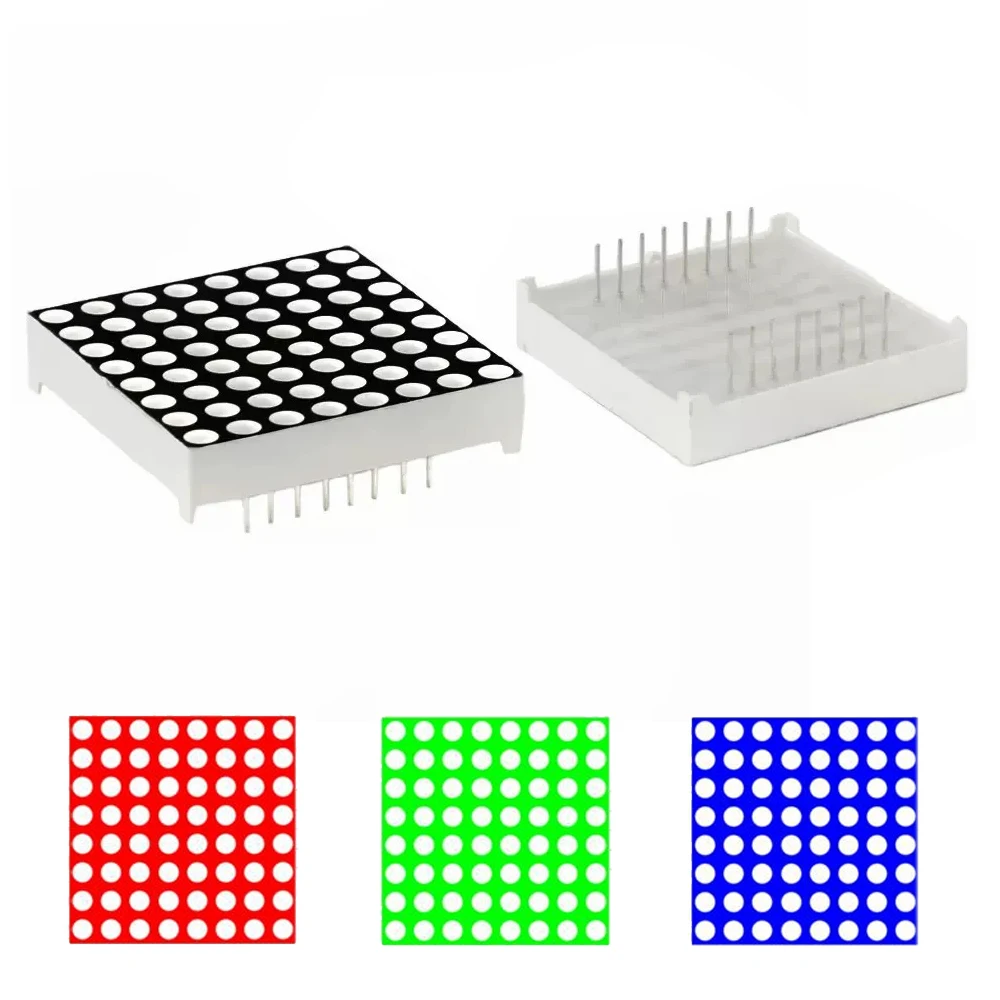 3mm 8*8 Led Display Common Cathode Dot Matrix Module MAX7219 8 X 8 Display Board Red Blue Green 1088AS