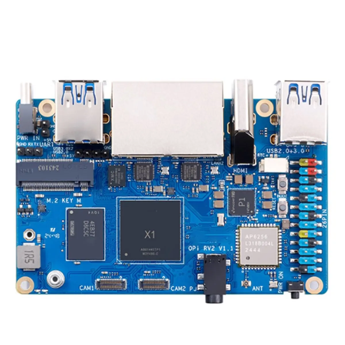 

(A26M) Для Orange Pi RV2 2 ГБ ОЗУ LPDDR4 8-ядерный процессор RISC-V 2TOPS AI CPU, одноплатный компьютер