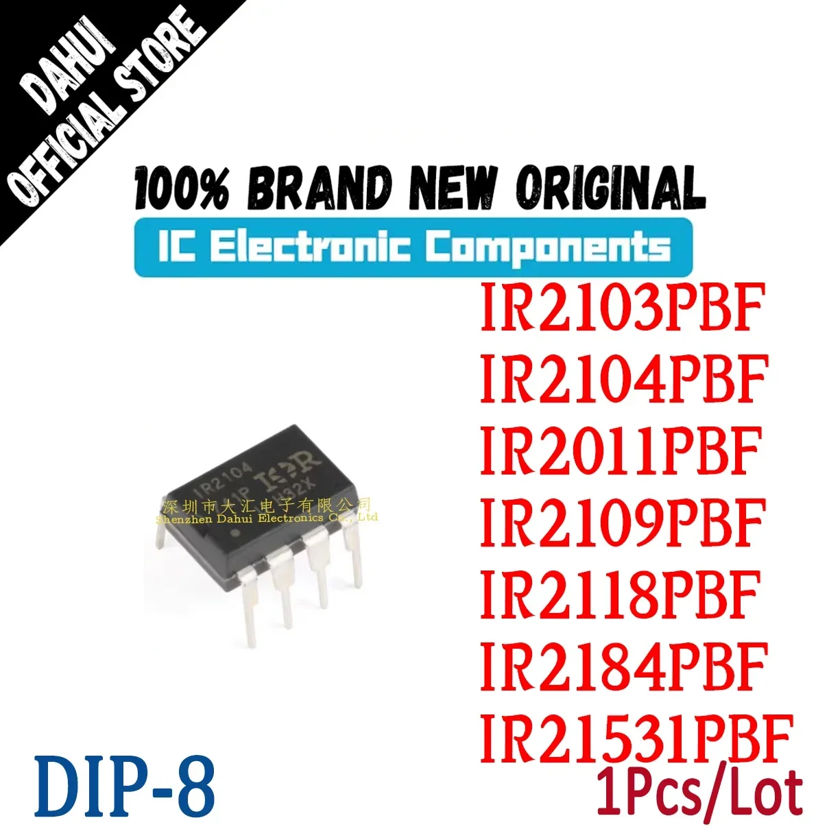 

IR2103PBF IR2104PBF IR2011PBF IR2109PBF IR2118PBF IR2184PBF IR21531PBF IC Chip DIP-8 MOS transistor driver New Original In Stock